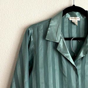 Green Pinstripe Pajamas Set